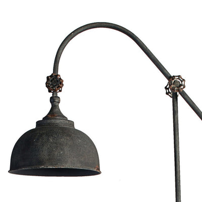 BENZARA 67 Inch Iron Floor Lamp, Adjustable Length Arm, Industrial Antique Black - BM285020