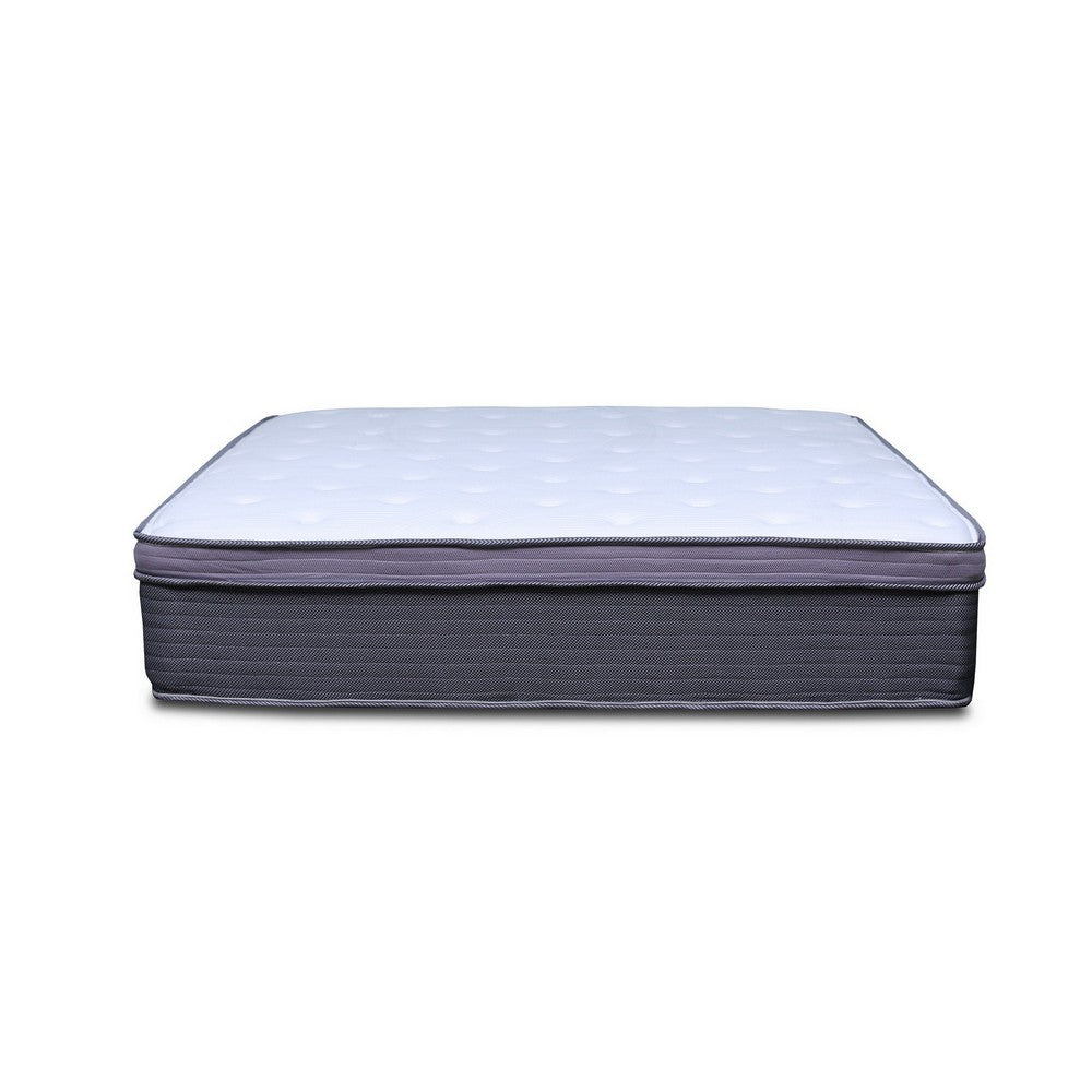 BENZARA Cari 12 Inch Hybrid Queen Size Mattress, Cool Gel Memory Foam, Pocket Coil - BM286347