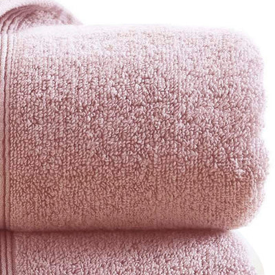 BENZARA Lyra 2 Piece Ultra Soft Towel Set, Cotton, Absorbent Shaggy Texture, Pink - BM287480