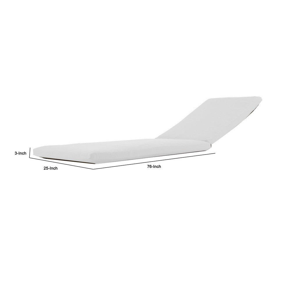 BENZARA Edie 76 Inch Outdoor Lounger Cushion, White - BM287747