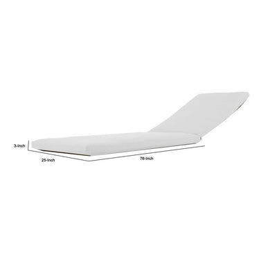 BENZARA Edie 76 Inch Outdoor Lounger Cushion, White - BM287747