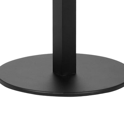 BENZARA Keli 35 Inch Round Dining Table, Black Aluminum Frame, Foldable Design - BM287780