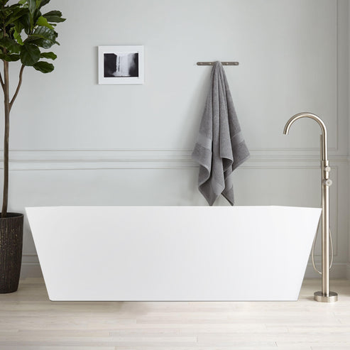 Solid Surface Resin Stone Flatbottom Freestanding Bathtub BS14