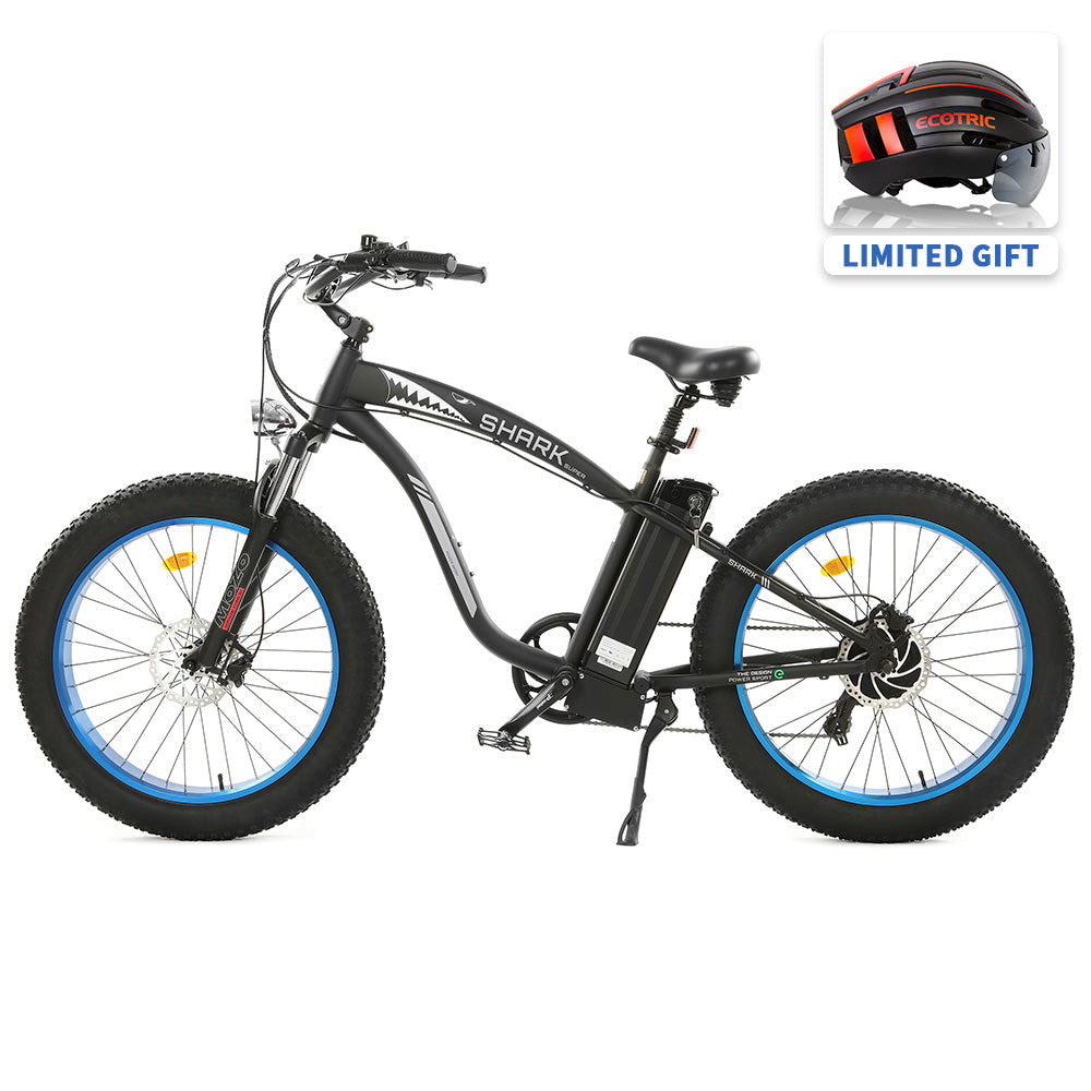 UL Certified-Ecotric Hammer Electric Fat Tire Beach Snow Bike-Blue