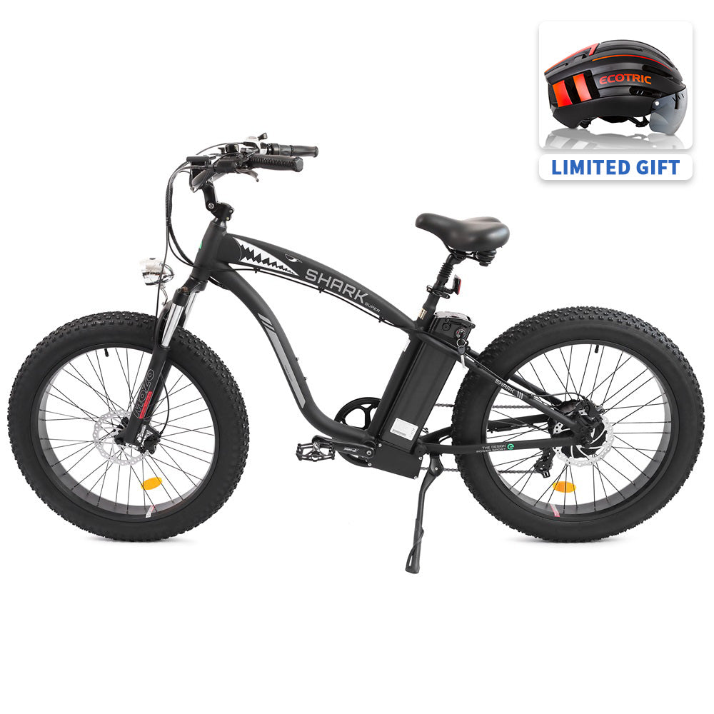 UL Certified-Ecotric Hammer Electric Fat Tire Beach Snow Bike-Matt Black