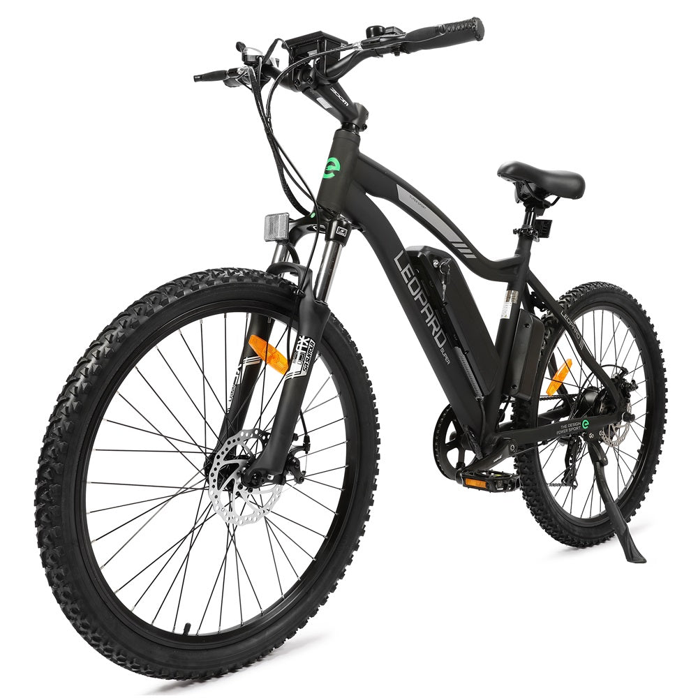 UL Certified-Ecotric Leopard Electric Mountain Bike - Matt Black