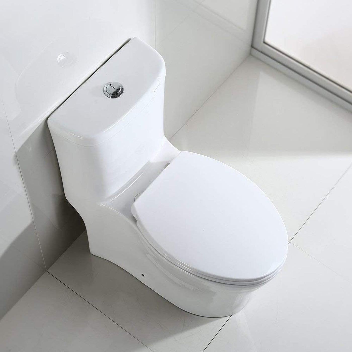 WoodBridge B0933 Dual Flush Elongated One Piece Toilet With Soft Closing Seat