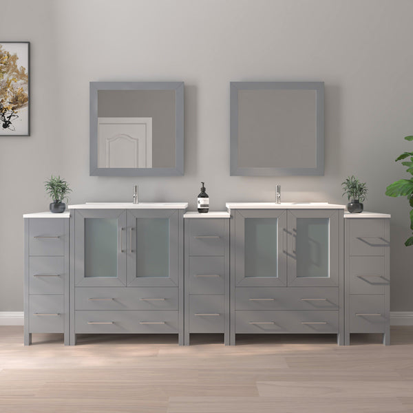 Bathroom Vanity with Basin Vanity Ceramic Top and Mirror CVB30