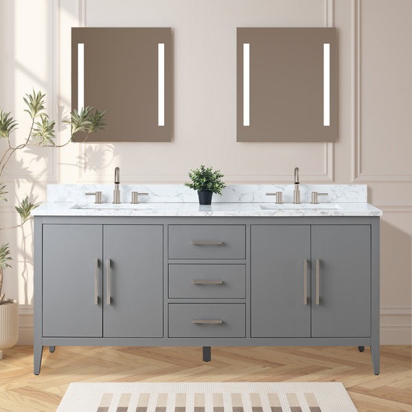 Bathroom Vanity Cabinet with Engineered Marble Top CVI G