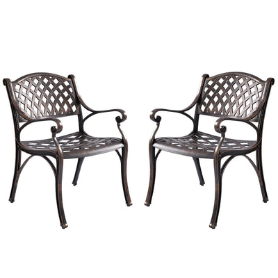 Kinger Home Aiden 2-Piece Cast Aluminum Outdoor Dining Chair Set - Durable & Stylish