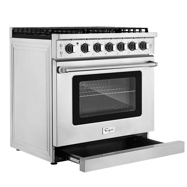 Empava 36 in. Pro-Style Slide-in Single Oven Gas Range 36GR11 EMPV-36GR11