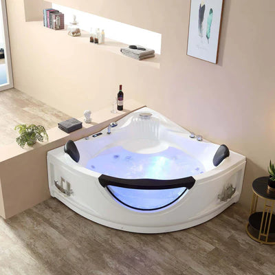 Empava 59 in. Whirlpool LED Corner Bathtub - EMPV-59JT319LED