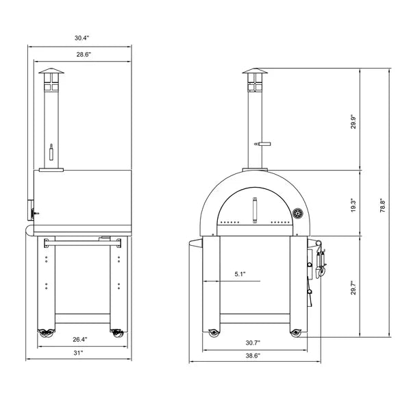 Empava Outdoor Wood Fired Pizza Oven PG01 EMPV-PG01