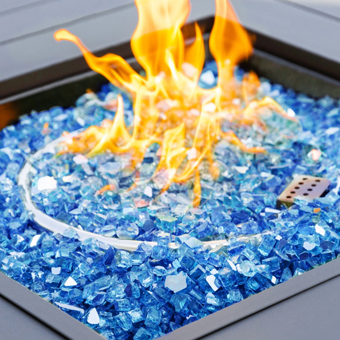 Kinger Home Crushed Fire Glass 10 LBS | 1.5" Pieces for Fire Pits