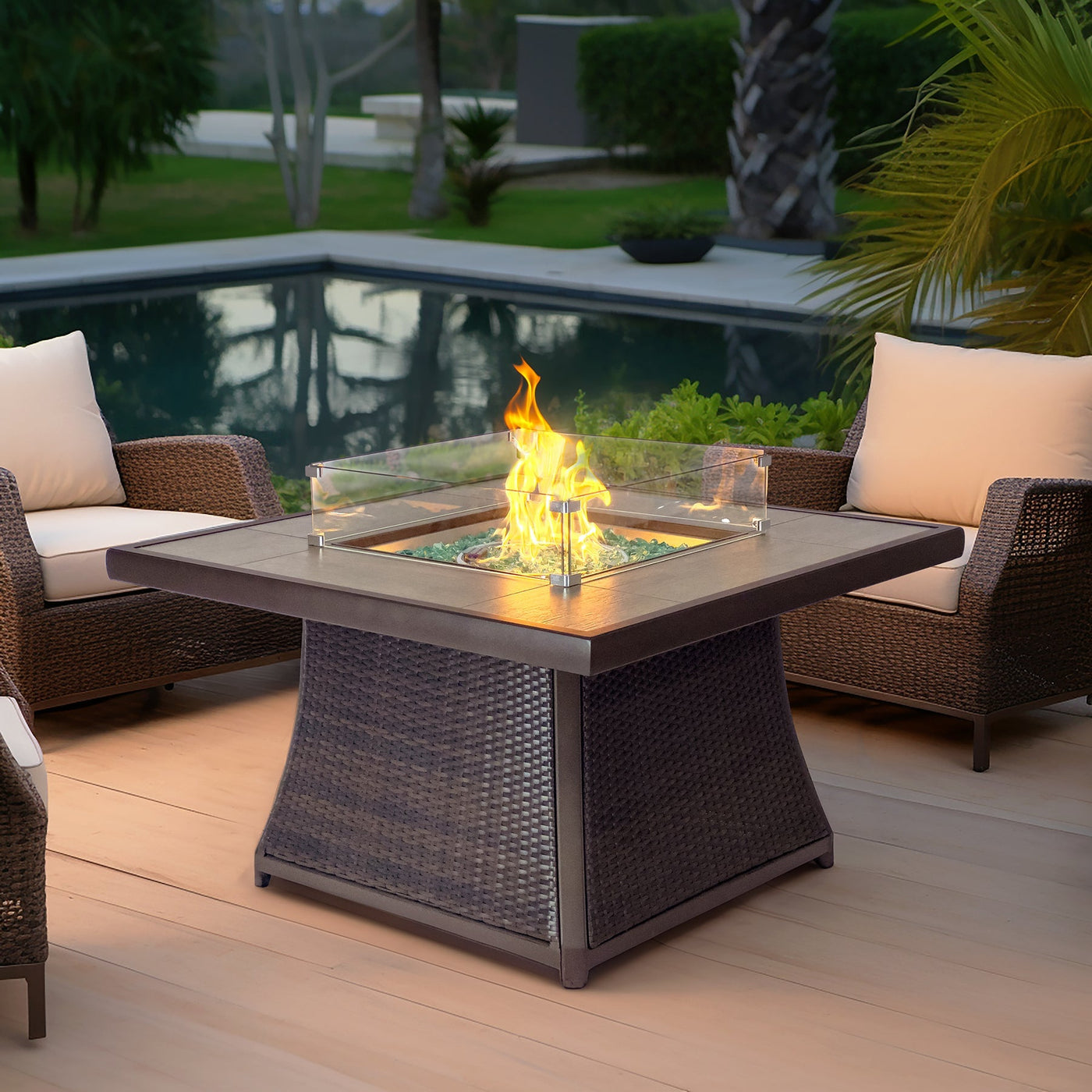 Kinger Home Elio 42" Outdoor Fire Pit Table | Stylish Heating Solution