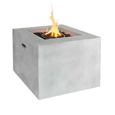 Kinger Home Kai 32" Outdoor Concrete Fire Pit | Modern & Durable Patio Design