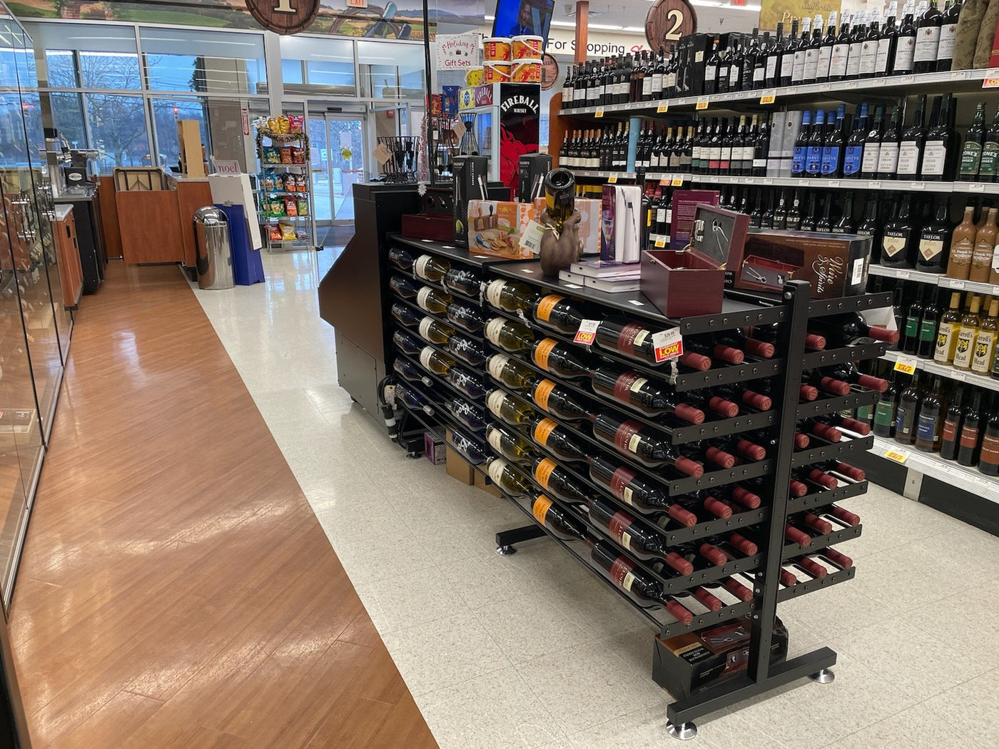 Vintageview Evolution Single Sided Island Display Rack Presentation Row 3C (freestanding metal wine rack)