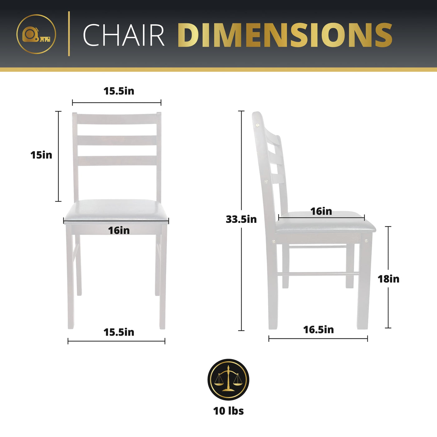 Kinger Home Jordan 5-Piece Indoor Dining Set | Compact & Stylish for Small Spaces