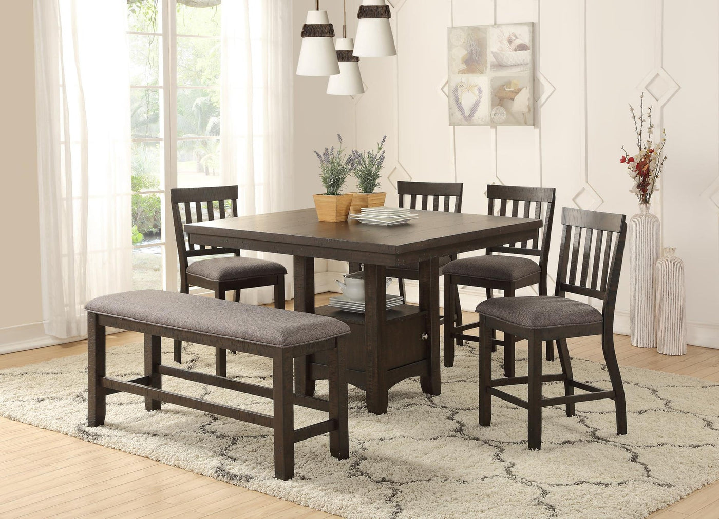 Kinger Home Kinston 6-Piece Counter Height Dining Set | Durable & Stylish Design