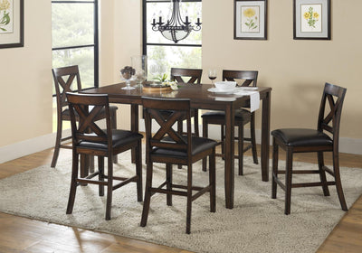 Kinger Home Monterey Counter Height 7-Piece Dining Set | Stylish Comfort for Casual Dining