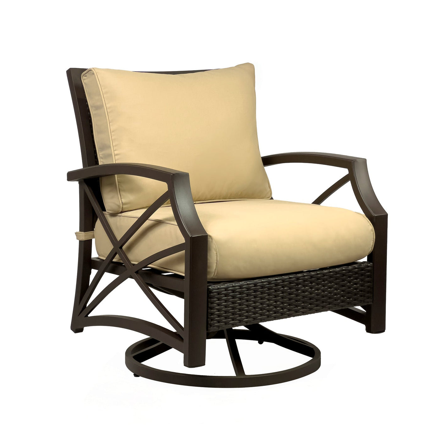 Kinger Home Serenity Rattan Wicker Swivel Chair | Cozy & Stylish Outdoor Retreat