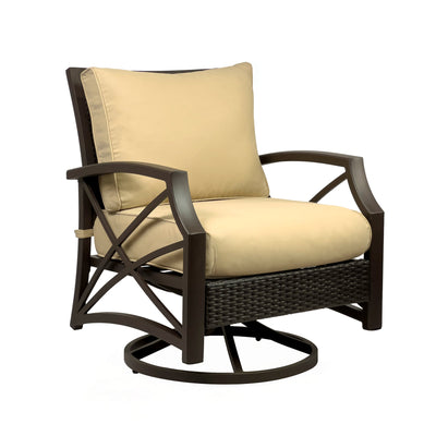 Kinger Home Serenity Rattan Wicker Swivel Chair | Cozy & Stylish Outdoor Retreat