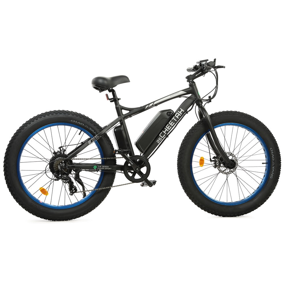 Ecotric Cheetah 26 Fat Tire Beach Snow Electric Bike - Blue