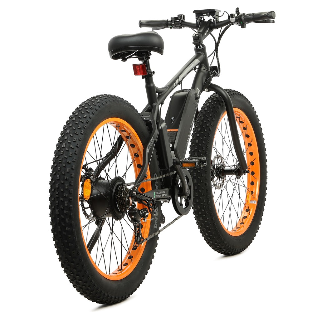 Ecotric Cheetah 26 Fat Tire Beach Snow Electric Bike-Orange