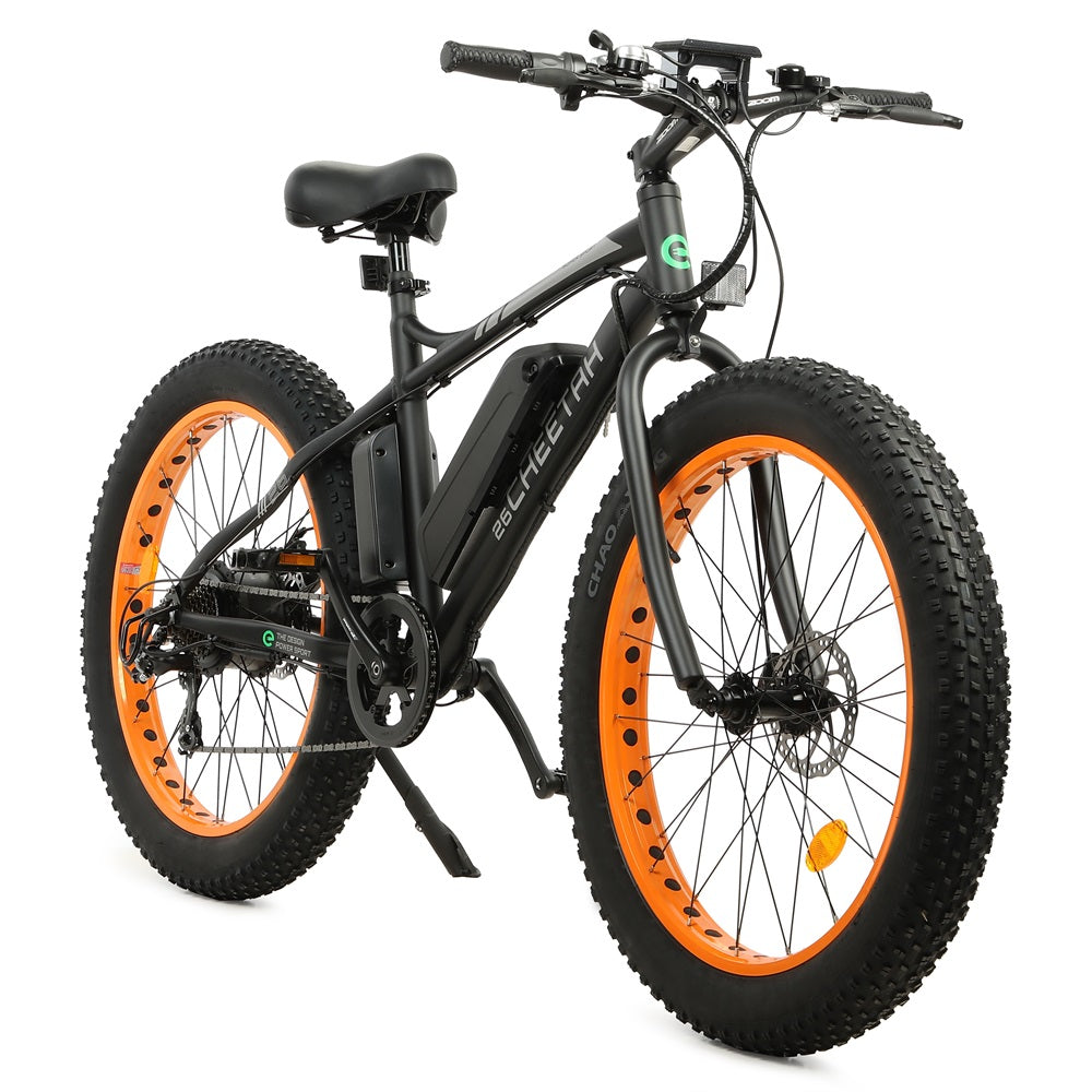 Ecotric Cheetah 26 Fat Tire Beach Snow Electric Bike-Orange