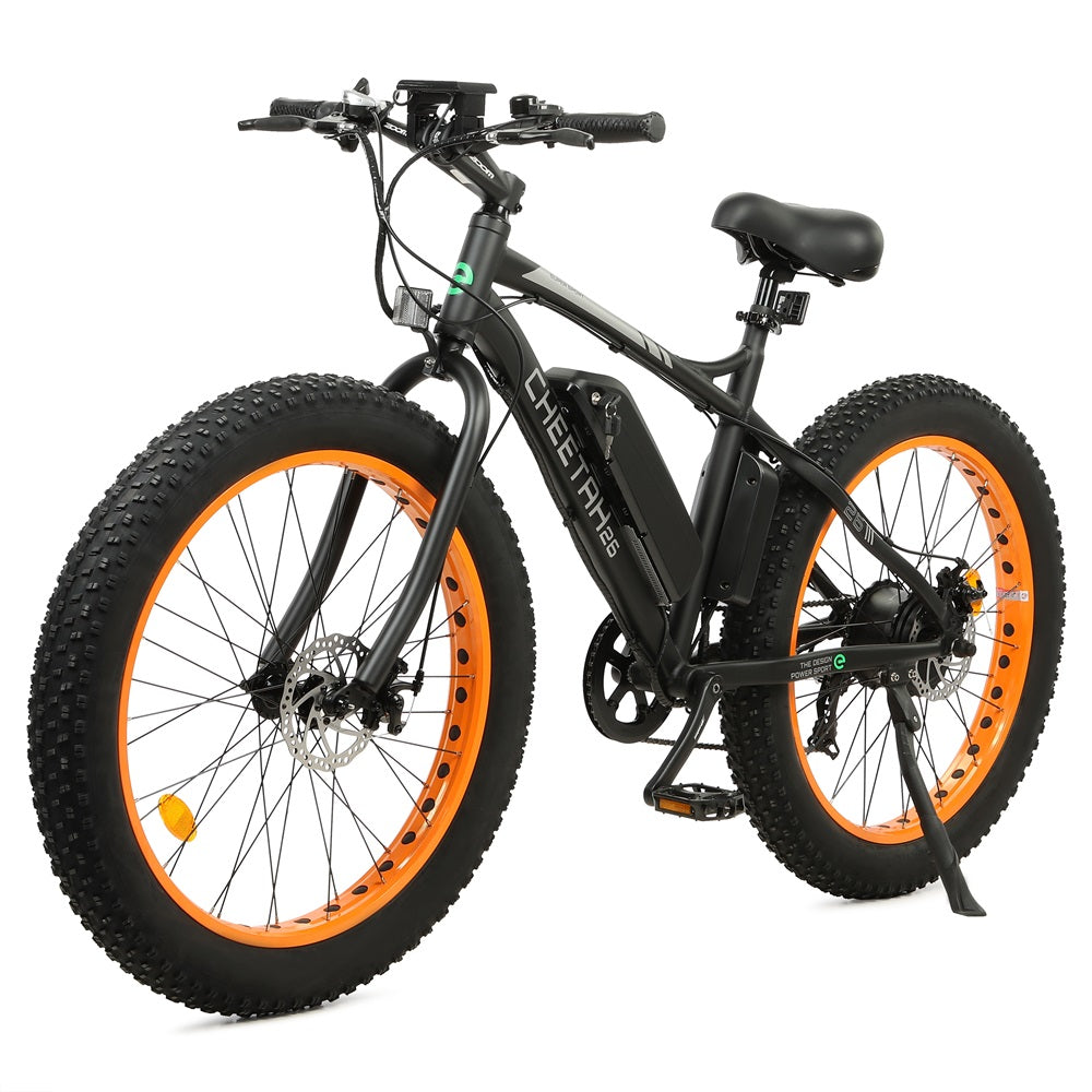 Ecotric Cheetah 26 Fat Tire Beach Snow Electric Bike-Orange