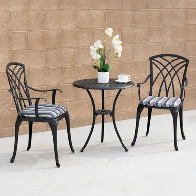 Kinger Home Ekta 3-Piece Outdoor Bistro Set | Durable Cast Aluminum