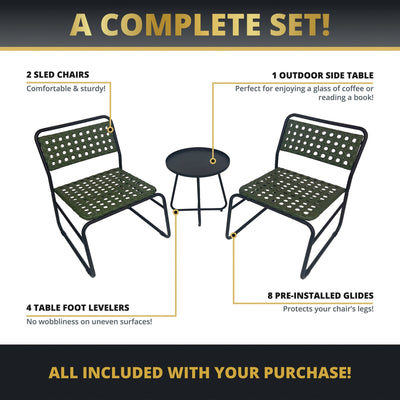 Kinger Home Olive 3-Piece Outdoor Patio Set | Stylish & Comfortable Design