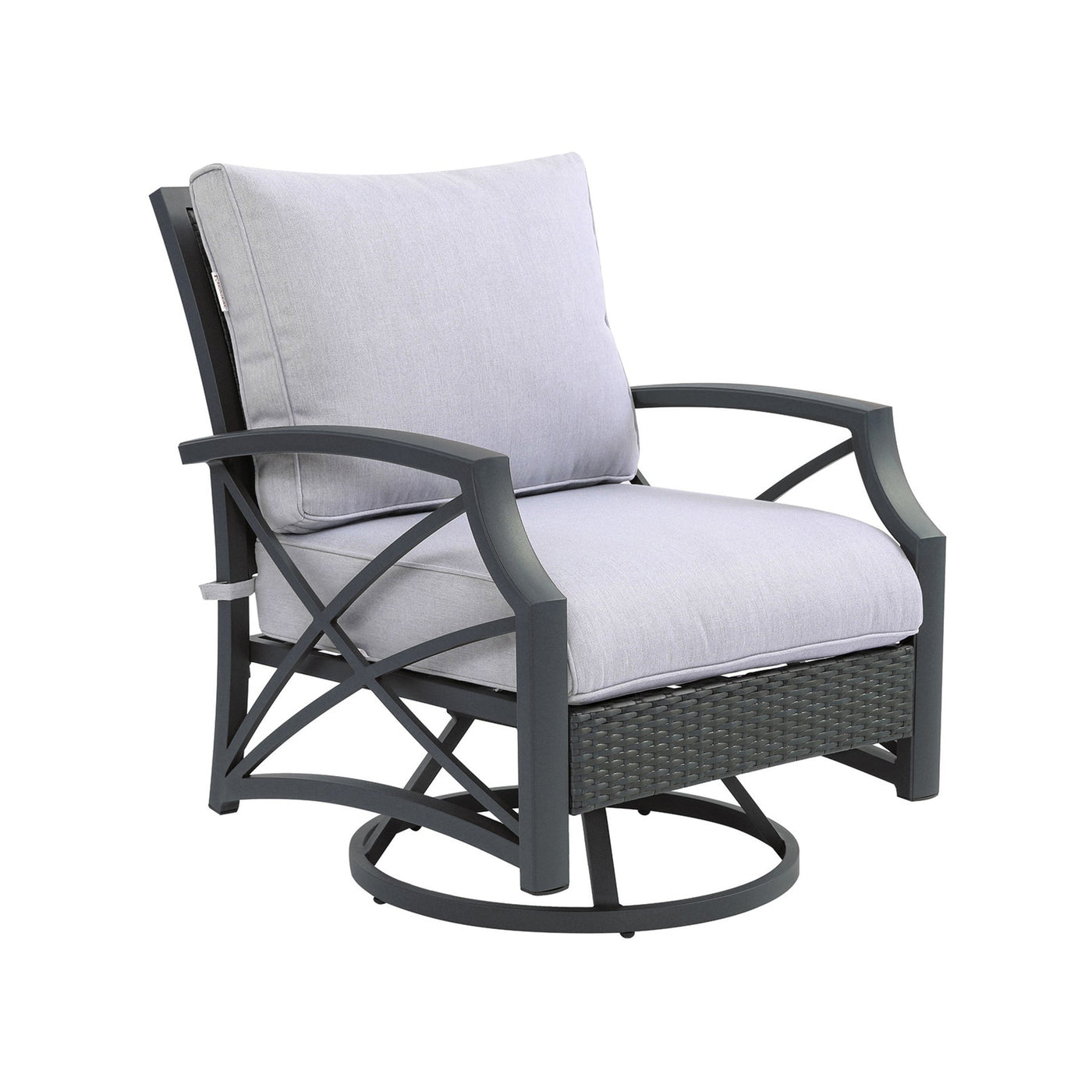 Kinger Home Serenity Rattan Wicker Swivel Chair | Cozy & Stylish Outdoor Retreat