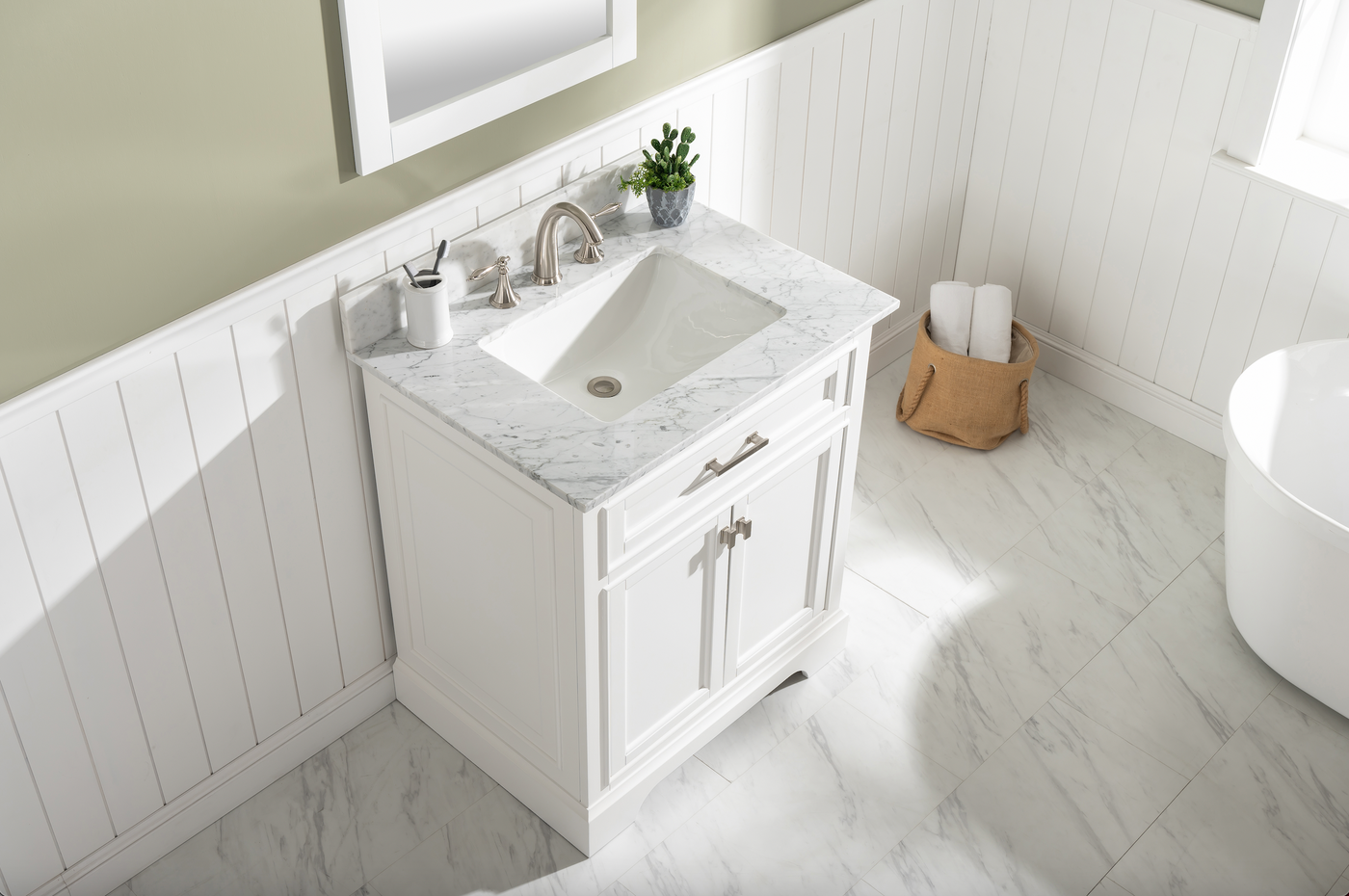 Design Element Milano 30" Single Sink Vanity - White ML-30-WT