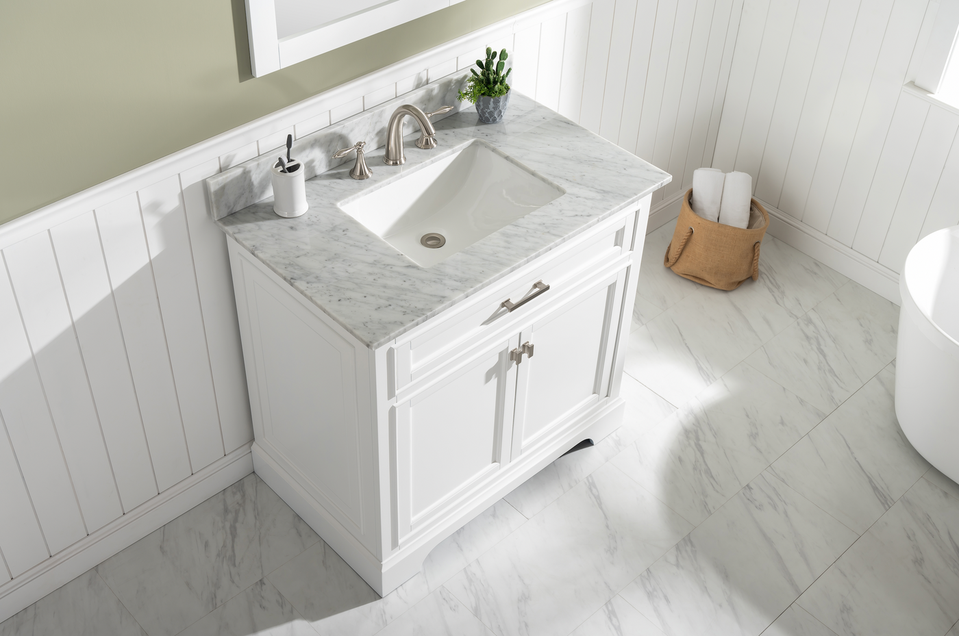 Design Element Milano 36" Single Sink Vanity - White ML-36-WT