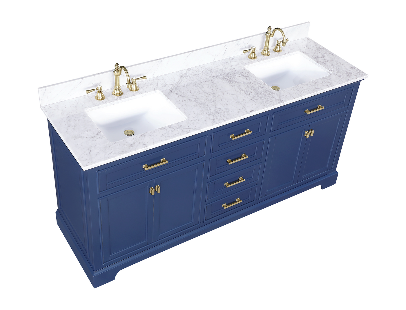 Design Element Milano 72" Double Sink Vanity - Blue ML-72-BLU