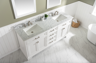 Design Element Milano 72" Double Sink Vanity - White ML-72-WT