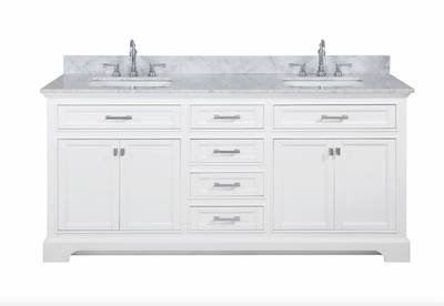 Design Element Milano 72" Double Sink Vanity - White ML-72-WT