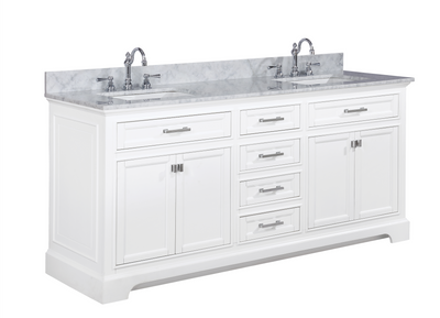 Design Element Milano 72" Double Sink Vanity - White ML-72-WT