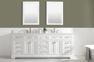 Design Element Milano 84" Double Sink Vanity - White ML-84-WT