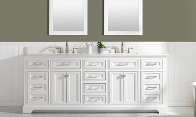Design Element Milano 84" Double Sink Vanity - White ML-84-WT