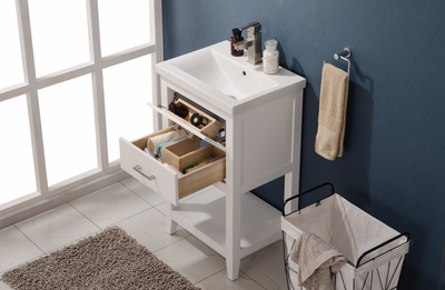 Design Element Cara 20" Single Sink Vanity - White S02-20-WT