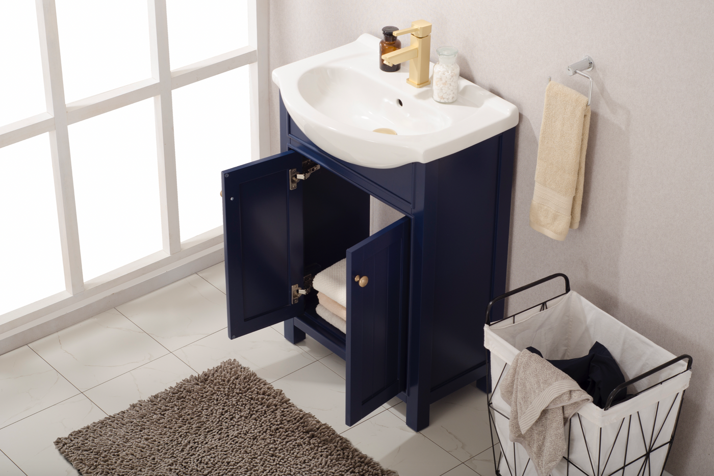 Design Element Marian 24" Single Sink Vanity - Blue S05-24-BLU