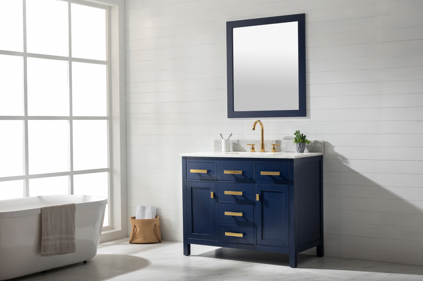 Design Element Valentino 42" Single Sink Vanity - Blue V01-42-BLU