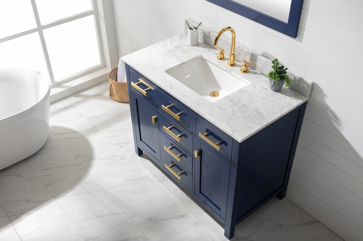 Design Element Valentino 42" Single Sink Vanity - Blue V01-42-BLU