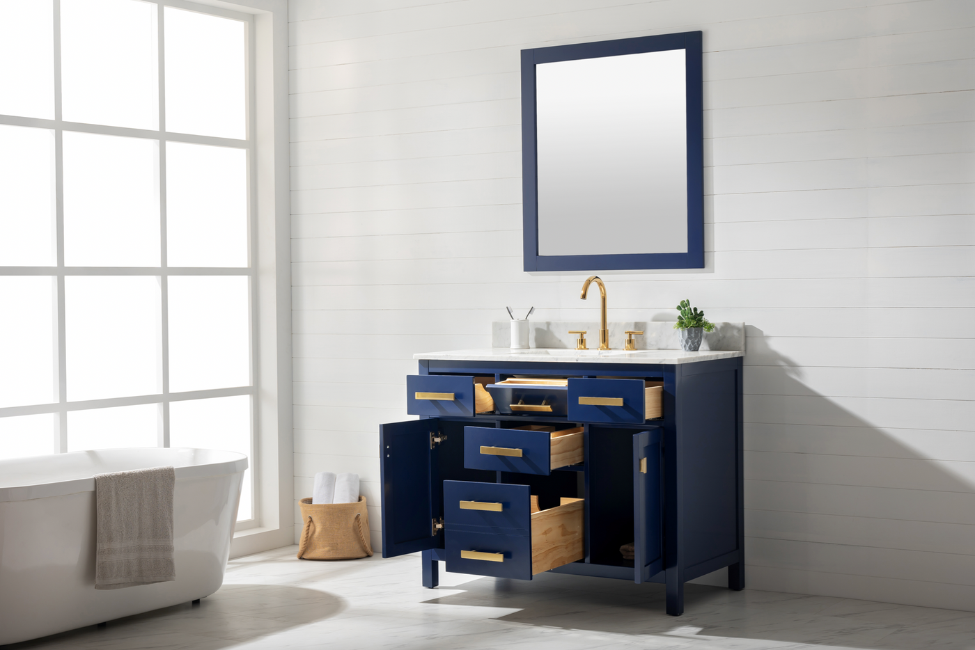 Design Element Valentino 42" Single Sink Vanity - Blue V01-42-BLU