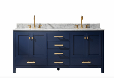 Design Element Valentino 72" Double Sink Vanity In Blue V01-72-BLU