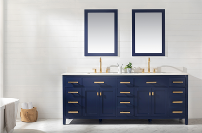 Design Element Valentino 84" Double Sink Vanity - Blue V01-84-BLU