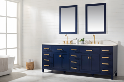 Design Element Valentino 84" Double Sink Vanity - Blue V01-84-BLU