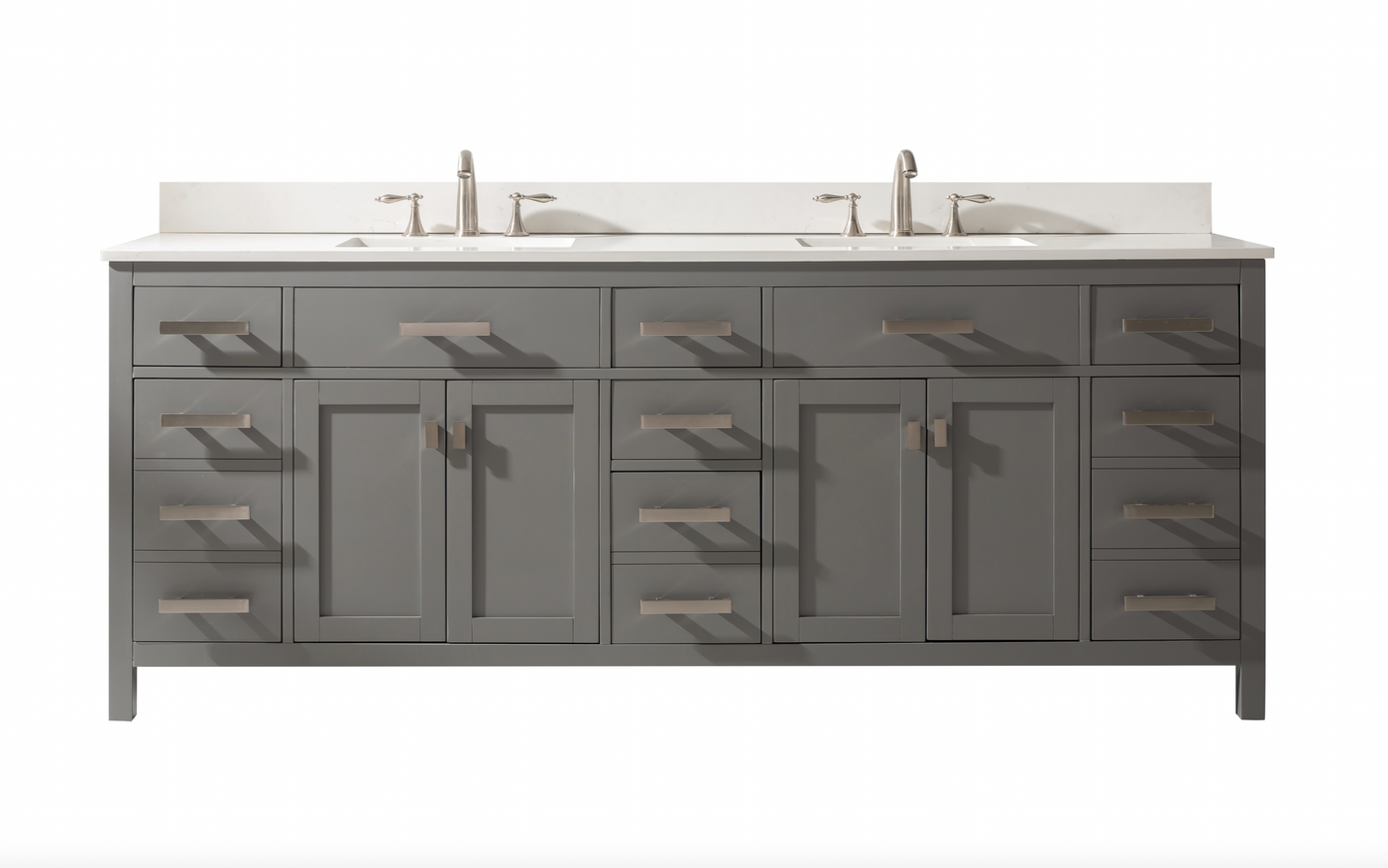 Design Element Valentino 84" Double Sink Vanity - Gray V01-84-GY